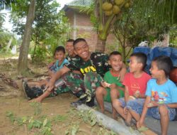 Potret Keceriaan Anak Anak Di Lokasi TMMD Muara Satu