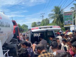 Dua Kereta Bertabrakan Seorang Tewas Ditempat di Bawah Mobil Tangki LPG