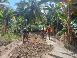 Kebut Pembangunan Jalan TMMD, Personel Satgas dan Alat Berat Dikerahkan