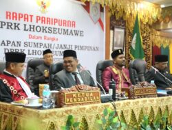 Pelantikan Pimpinan DPRK Lhokseumawe, Pj. Wali Kota tekankan pentingnya Sinergi dan Kolaborasi