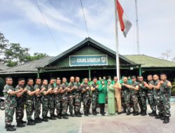 Kapten Kav. Indayanto Pimpin Acara Kenaikan Pangkat 8 Anggota Koramil 04 Babelan Sekaligus Pelepasan Anggota Purna Tugas