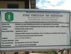 Dugaan Mangkrak Pembagunan RKB SMK Negeri 1 Terentang AD Sang Pelaksana Beralibi Cuaca Extrim