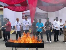 Kalapas Langsa Hadiri Pemusnahan Barang Bukti Narkotika di Polres Langsa