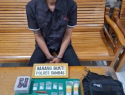 Dukung Program Nawacita Polres Sambas Tangkap Pengedar Shabu dan Sita Barang Bukti Sejumlah Paket Narkoba