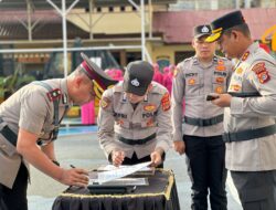 Kapolres Lhokseumawe Pimpin Upacara Sertijab Kabag, Kasat, dan Kapolsek