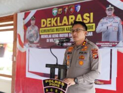 Disaksikan Kapolres Pidie, Komunitas Motor di Pidie Deklarasi Tolak Geng Motor