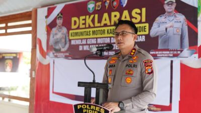 Disaksikan Kapolres Pidie, Komunitas Motor di Pidie Deklarasi Tolak Geng Motor
