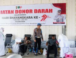 Donor Darah Polres Pidie Jelang HUT Bhayangkara ke-79, Terkumpul 147 Kantong Darah