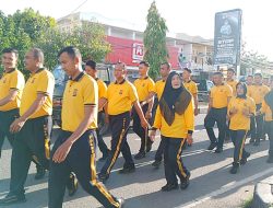 Personel Polres Pidie Gelar Olahraga Bersama Usai Apel Pagi