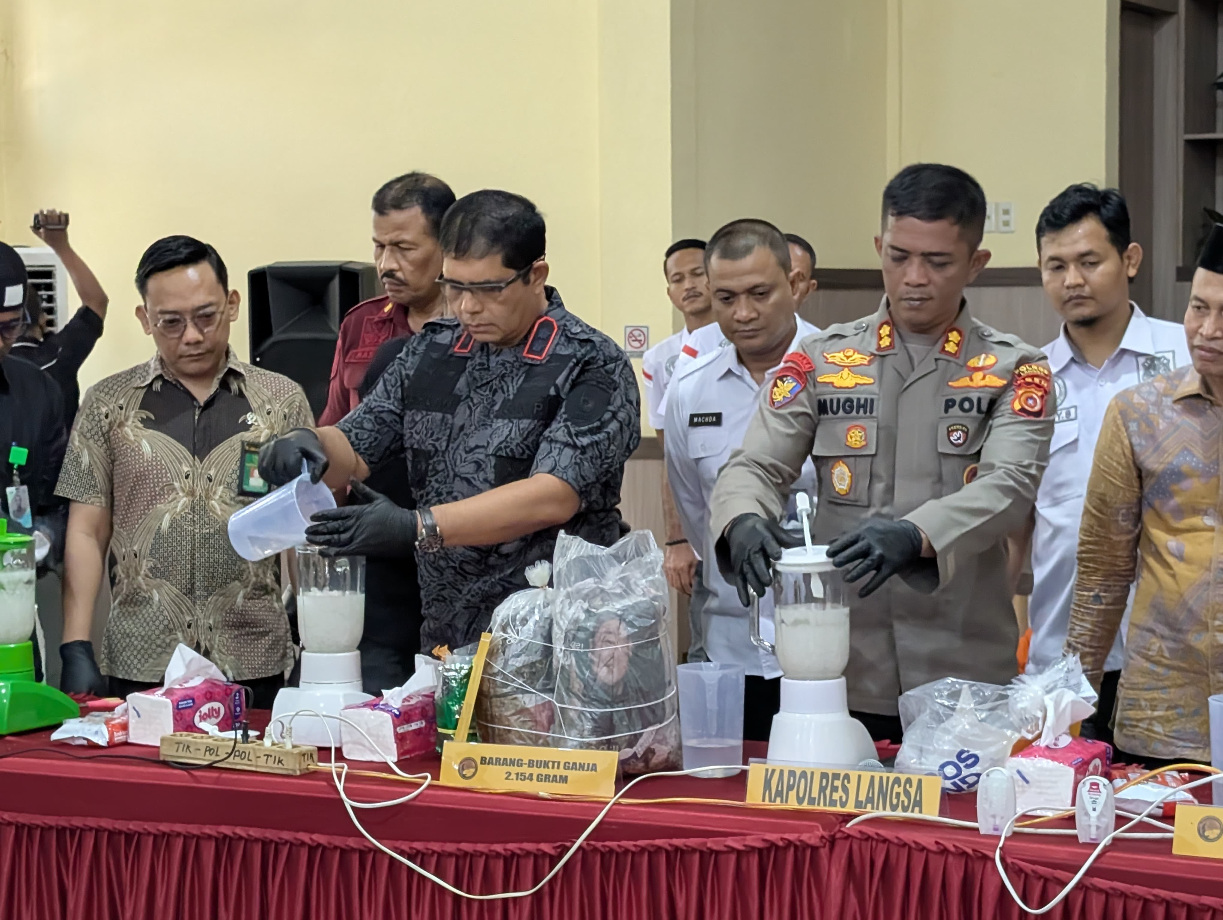 Lapas Langsa Turut Berpartisipasi Pemusnahan Barang Bukti Narkotika di Polres Langsa