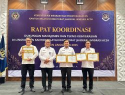 Imigrasi Lhokseumawe Raih Dua Penghargaan Bergengsi dari Kanwil Direktorat Jenderal Imigrasi